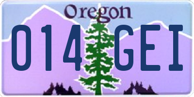OR license plate 014GEI