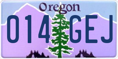 OR license plate 014GEJ