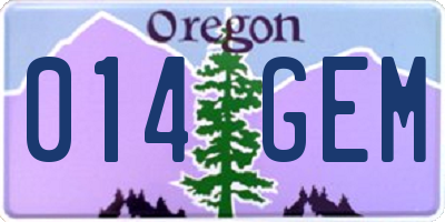OR license plate 014GEM