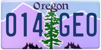 OR license plate 014GEO