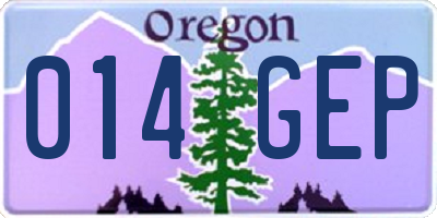 OR license plate 014GEP