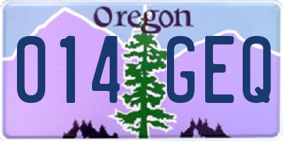 OR license plate 014GEQ