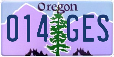 OR license plate 014GES