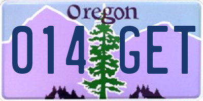 OR license plate 014GET