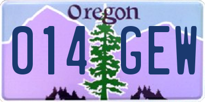 OR license plate 014GEW