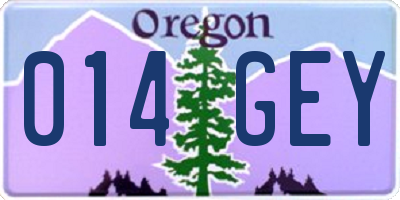 OR license plate 014GEY