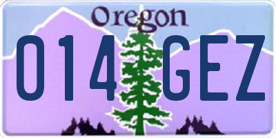 OR license plate 014GEZ