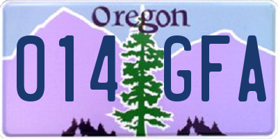 OR license plate 014GFA