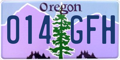 OR license plate 014GFH