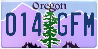 OR license plate 014GFM