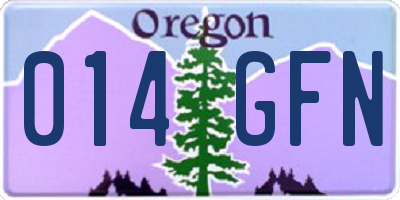 OR license plate 014GFN