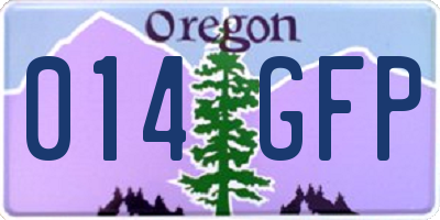 OR license plate 014GFP