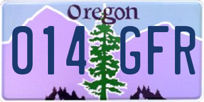 OR license plate 014GFR