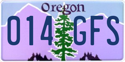 OR license plate 014GFS