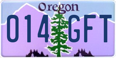 OR license plate 014GFT