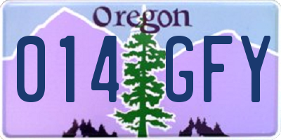 OR license plate 014GFY