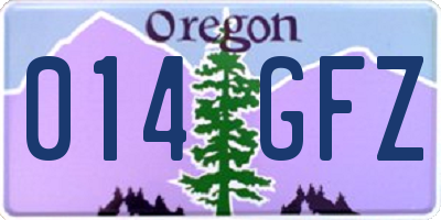 OR license plate 014GFZ