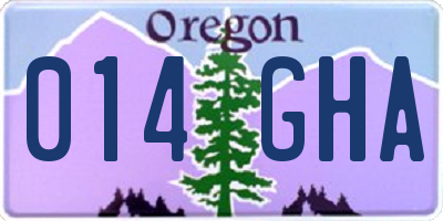 OR license plate 014GHA