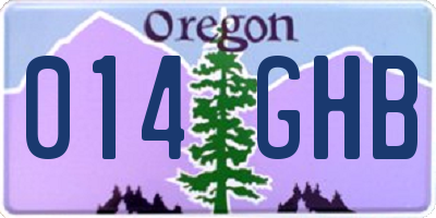 OR license plate 014GHB