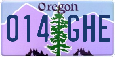 OR license plate 014GHE