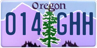 OR license plate 014GHH