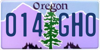 OR license plate 014GHO