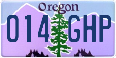OR license plate 014GHP
