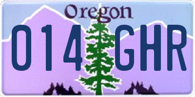 OR license plate 014GHR
