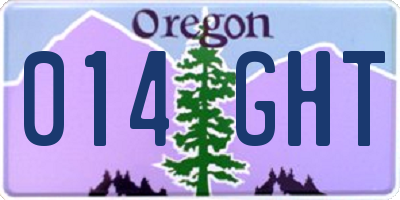 OR license plate 014GHT