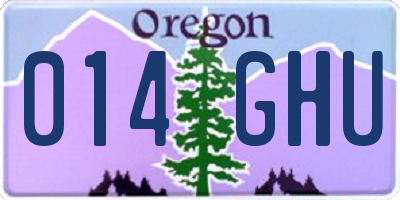 OR license plate 014GHU