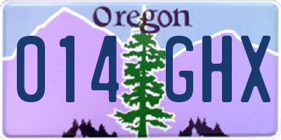 OR license plate 014GHX