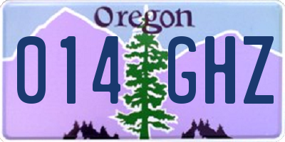 OR license plate 014GHZ