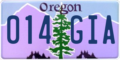 OR license plate 014GIA