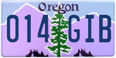 OR license plate 014GIB