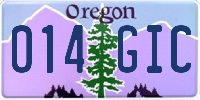 OR license plate 014GIC