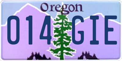 OR license plate 014GIE