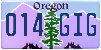 OR license plate 014GIG