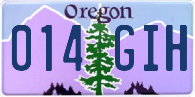 OR license plate 014GIH