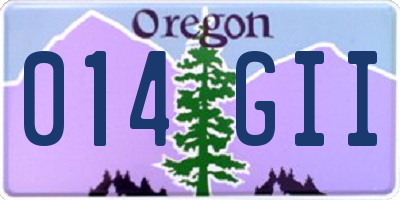 OR license plate 014GII