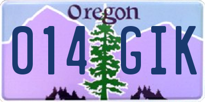 OR license plate 014GIK