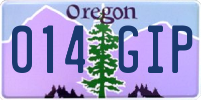 OR license plate 014GIP