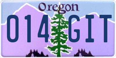 OR license plate 014GIT