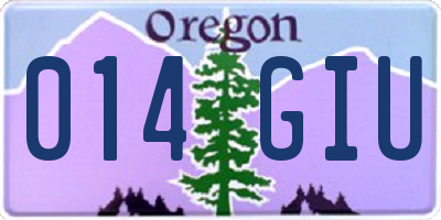 OR license plate 014GIU