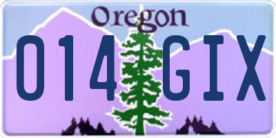 OR license plate 014GIX
