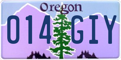 OR license plate 014GIY