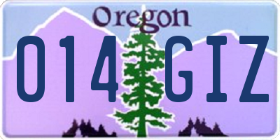 OR license plate 014GIZ
