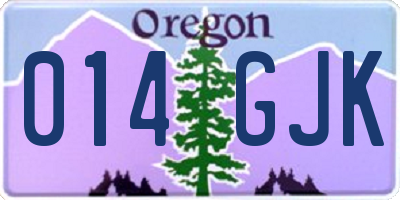OR license plate 014GJK