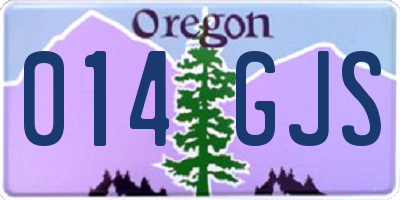 OR license plate 014GJS