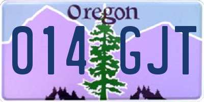 OR license plate 014GJT