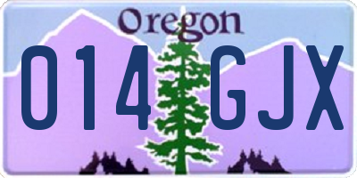 OR license plate 014GJX